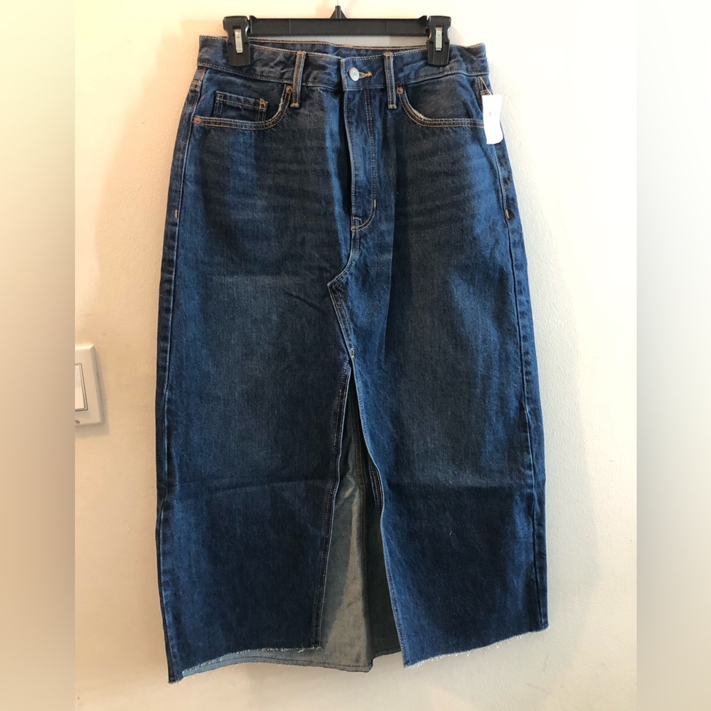 Denim midi skirt